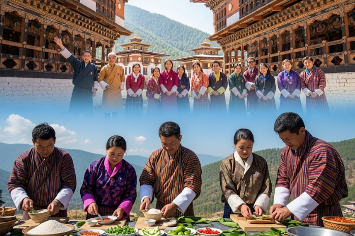 不丹料理體驗與傳統服飾體驗高解析度合成照