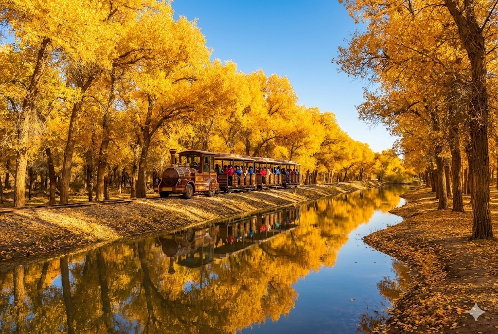 D4 庫車【輪臺胡楊林公園(含區間車+小火車)、塔里木河】