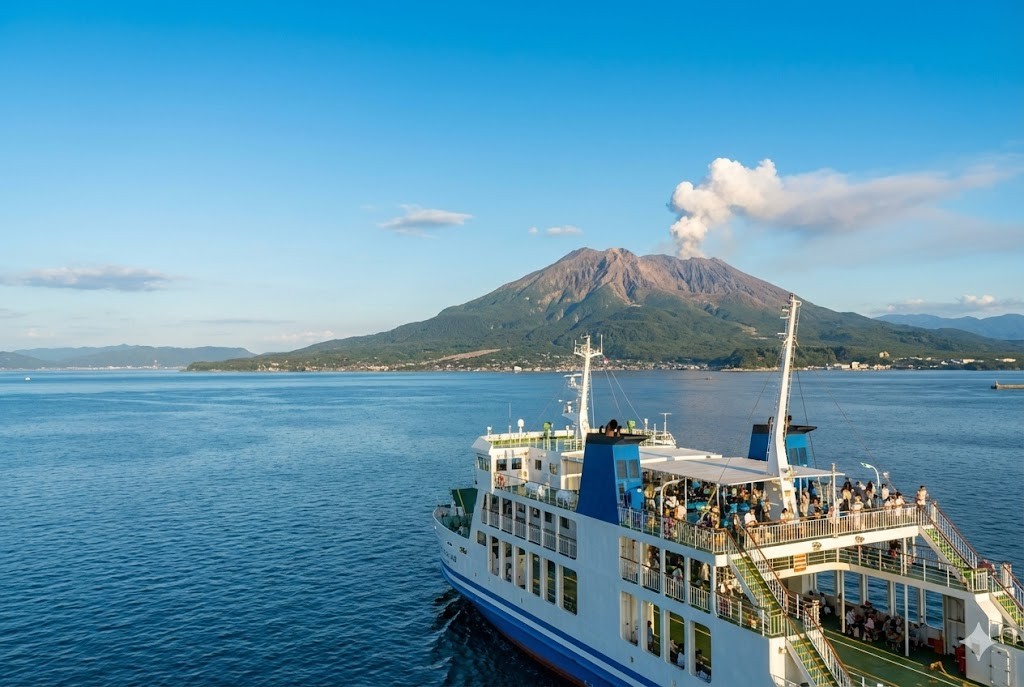 櫻島渡輪．火山遠眺