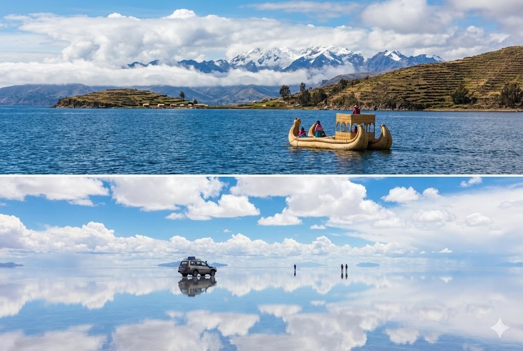 3.的的喀喀湖（世界最高淡水湖）與烏尤尼天空之鏡（世界最大鹽沼