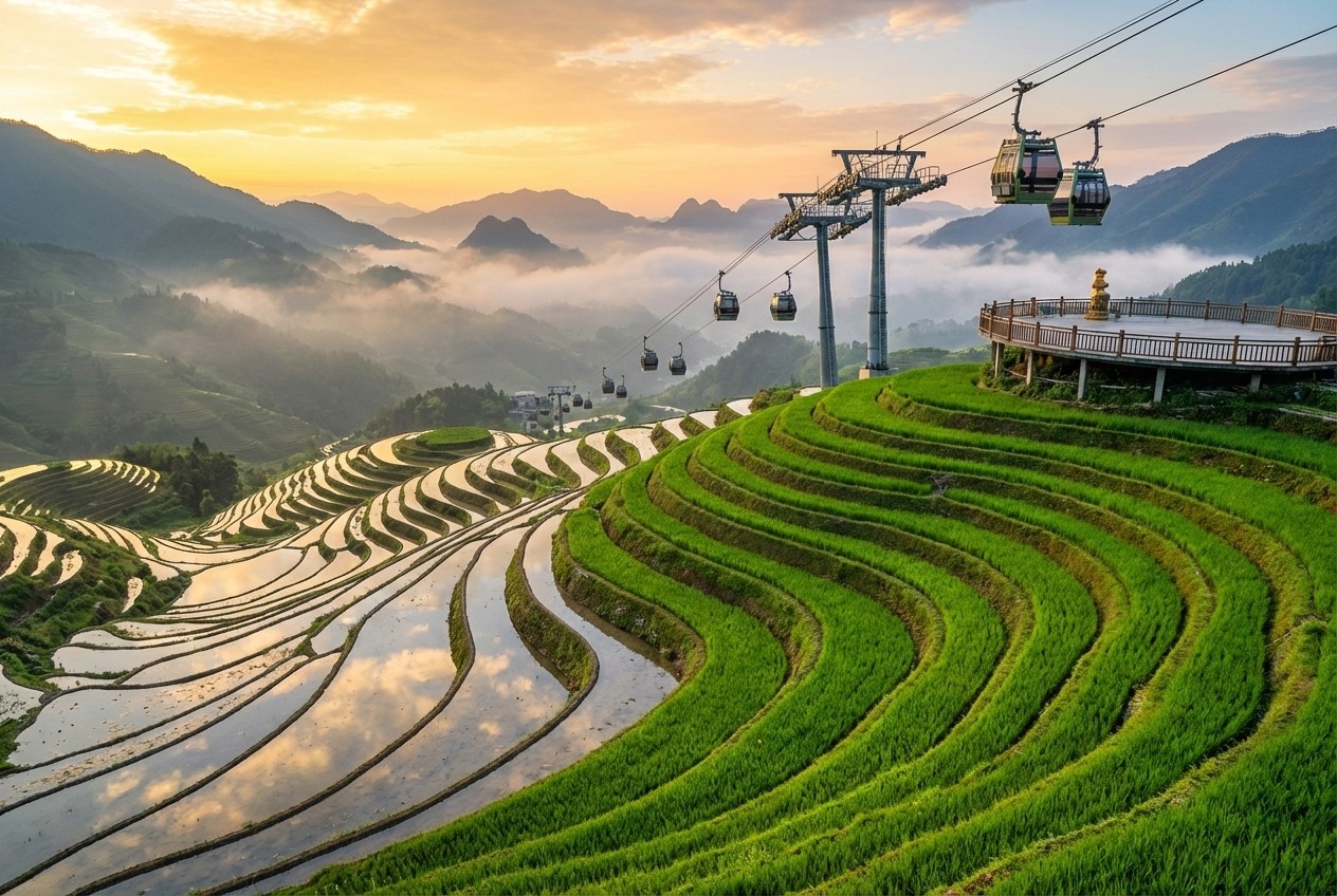 4.龍脊梯田 5-6月 放水 及綠色綢緞