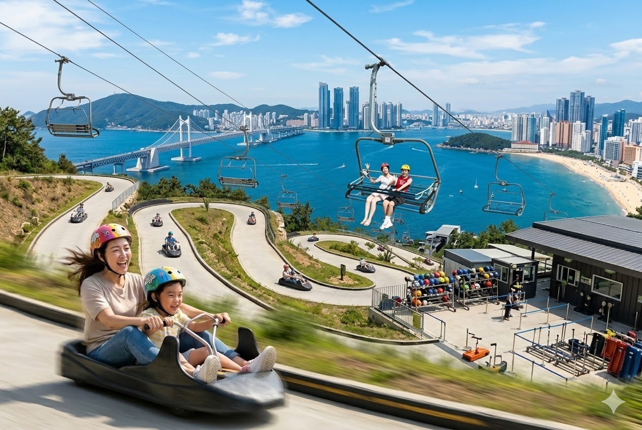 釜山LUGE　滑車　吊椅纜車