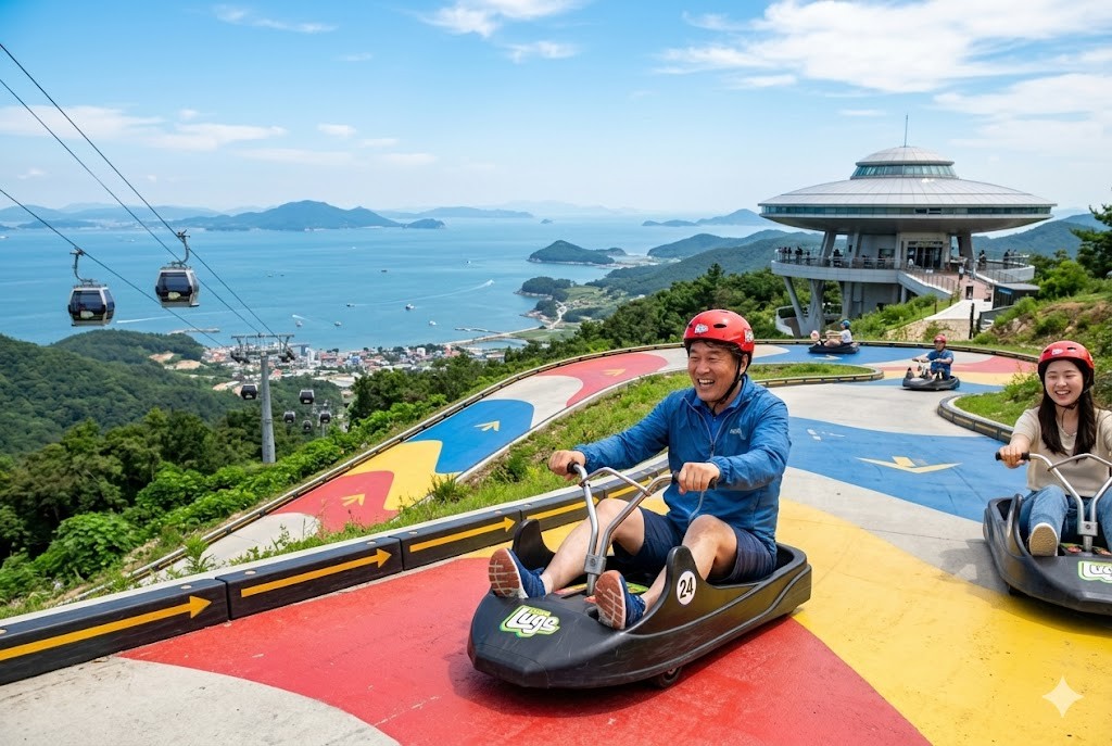 1.江華島 LUGE 滑車｜景觀纜車與競速