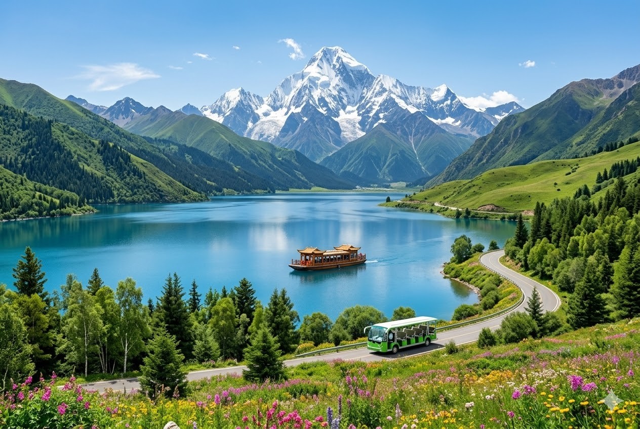 5.康定 木格措 搭船 觀光車